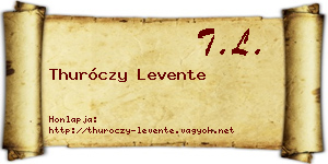 Thuróczy Levente névjegykártya